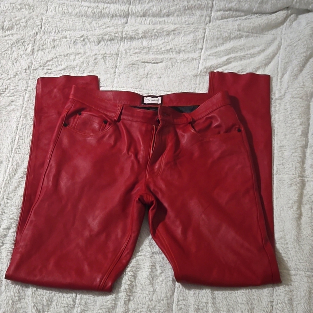 Ron Tomson Red  Leather Lamb Skin